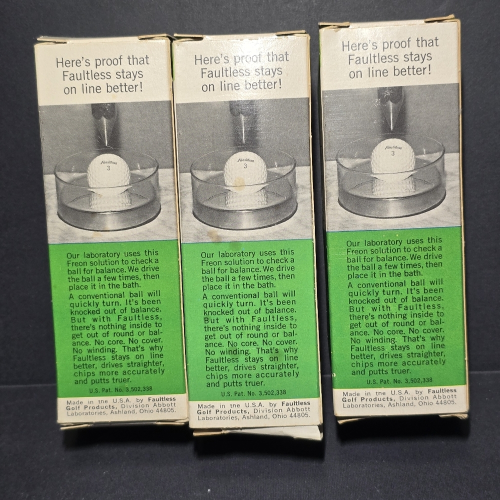 Vintage Faultless Lee Trevino Golf Balls 3 Sleeves New In Box USA Collectible - Picture 2 of 7